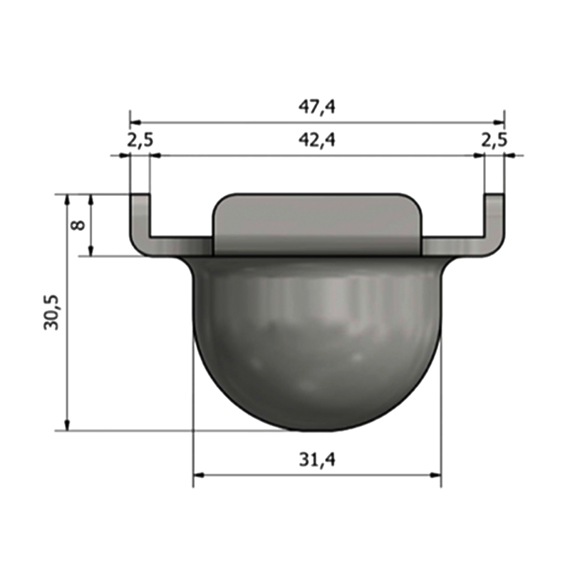 Pies de plataforma 47,4 mm * 47,4 mm * 30,5 mm de altura * 2,5 mm de espesor Proceso de estampado de chapa metálica La fábrica acepta OEM